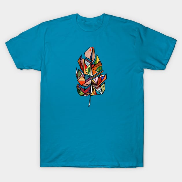 Colorful feather leaf T-Shirt by Uwaki